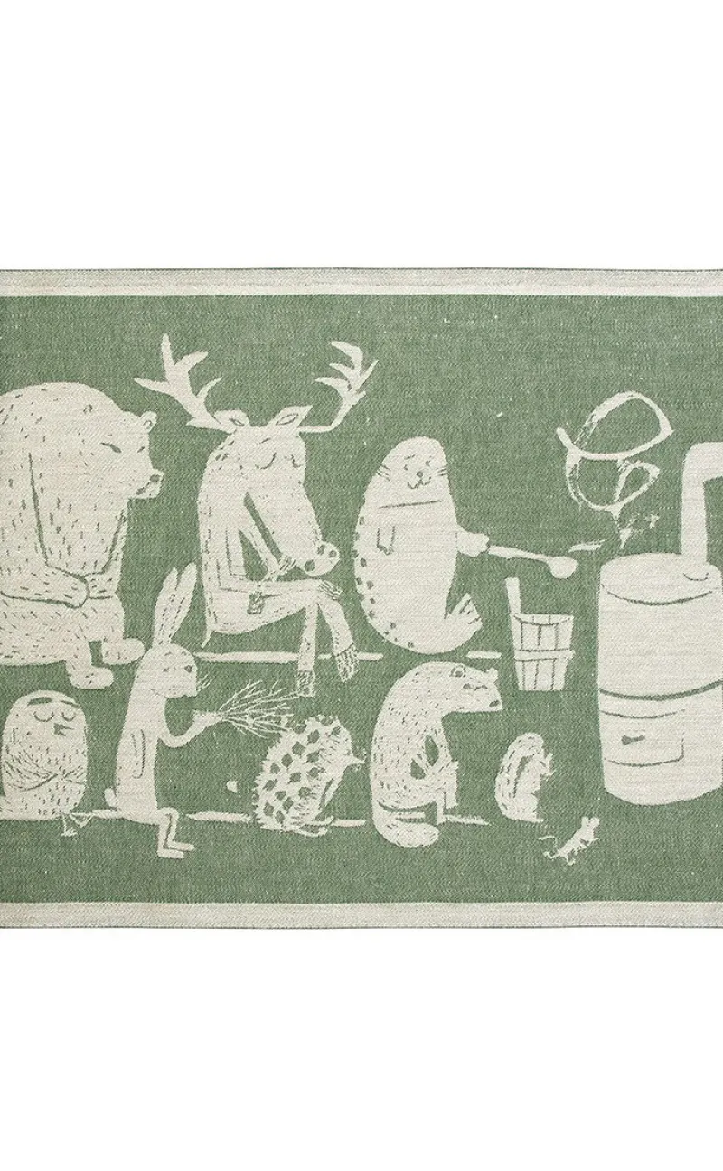 Lapuan Kankurit ELÄINTEN SAUNA pefletti, 46 x 60 cm^ Laudeliinat & Saunatyynyt